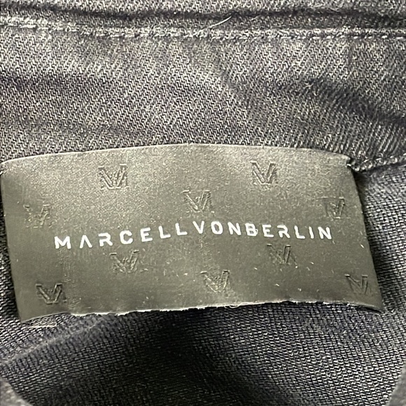 NWT Marcell Von Berlin Black Denim Button Front Jacket Shark Back Streetwear - Picture 9 of 12